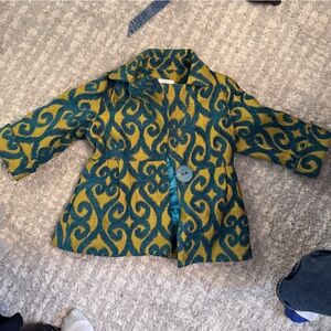 3 Sisters Kids Jacket with Blue and Yellow Design